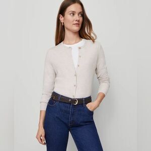 Ann Taylor Ann Round Neck Button Down Cardigan Petite